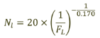 NL=20×(1/FL)-1/0.17
