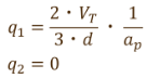 q1=(2・VT)/(3・d)・1/ap, q2=0.0