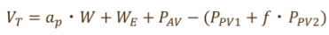 VT=ap・W+WE+PAV−(PPV1+f・PPV2)